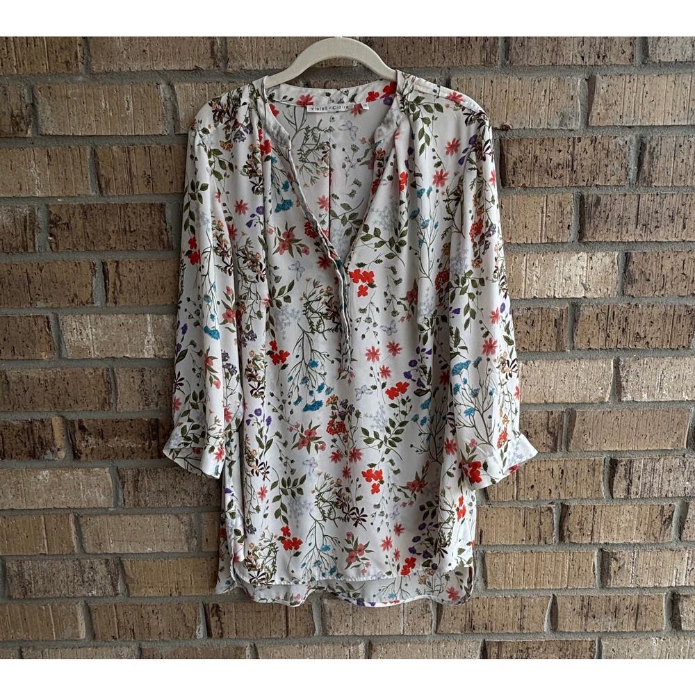 Violet + Claire Women's Floral Botanical Blouse – Size 1X
